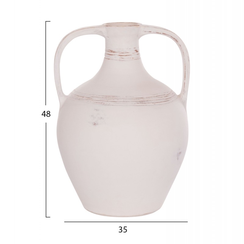 ΕΠΙΤΡΑΠΕΖΙΟΣ ΔΙΑΚΟΣΜΗΤΙΚΟΣ ΑΜΦΟΡΕΑΣ FEAX HM4676.02S ΛΕΥΚΗ ΤΕΡΑΚΟΤΑ--35x35x48Υεκ.