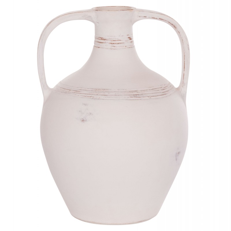 ΕΠΙΤΡΑΠΕΖΙΟΣ ΔΙΑΚΟΣΜΗΤΙΚΟΣ ΑΜΦΟΡΕΑΣ FEAX HM4676.02S ΛΕΥΚΗ ΤΕΡΑΚΟΤΑ--35x35x48Υεκ.