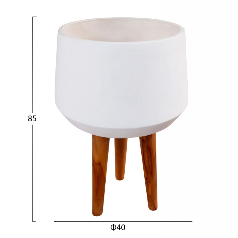 ΓΛΑΣΤΡΑ ΕΣΩΤ.ΧΩΡΟΥ QUAN HM4680.02L FIBER CEMENT ΛΕΥΚΟ--ΒΑΣΗ TEAK Φ40x85Υεκ