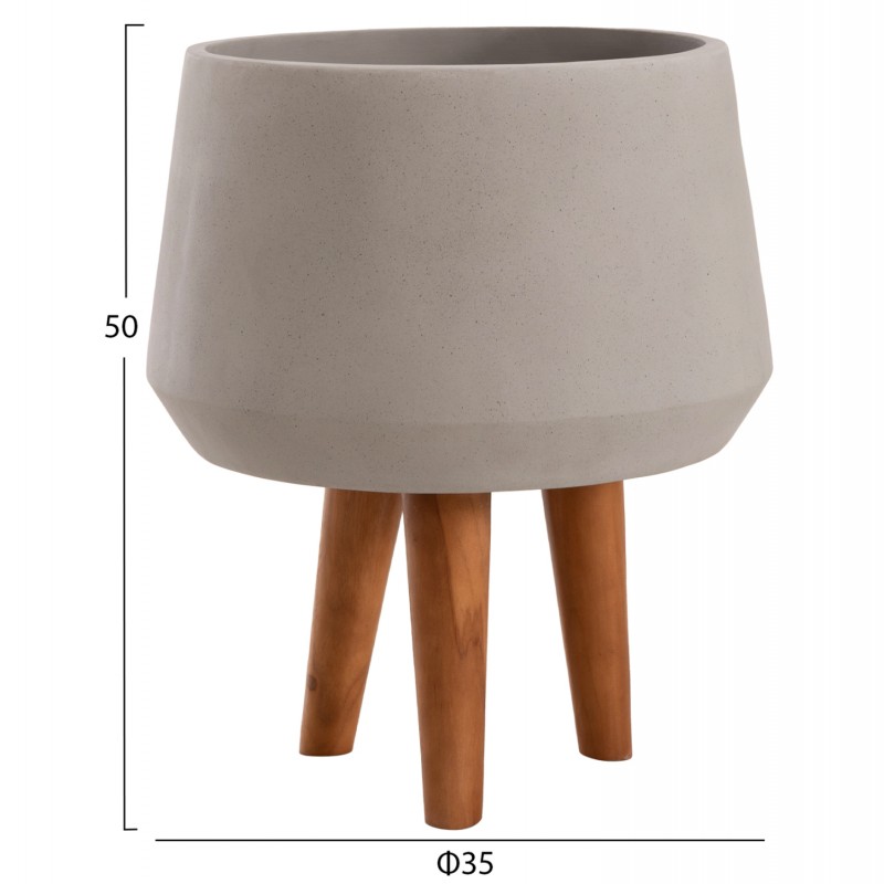 ΓΛΑΣΤΡΑ ΕΣΩΤ.ΧΩΡΟΥ QUAN HM4680.03M FIBER CEMENT ΓΚΡΙ--ΒΑΣΗ TEAK Φ35x50Υεκ
