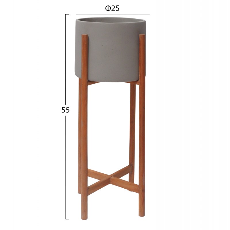 ΓΛΑΣΤΡΑ ΕΣΩΤ.ΧΩΡΟΥ RENTIL HM4684.03S FIBER CEMENT ΧΡΩΜΑ ΓΚΡΙ--ΒΑΣΗ TEAK Φ25x55Υ