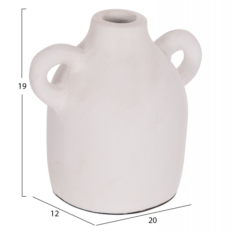 ΔΙΑΚΟΣΜΗΤΙΚΟ ΒΑΖΟ ΣΕΙΡΑ CLAYVON HM4407 ΤΕΡΑΚΟΤΑ ΣΕ ΛΕΥΚΟ 20x12x19Υεκ.