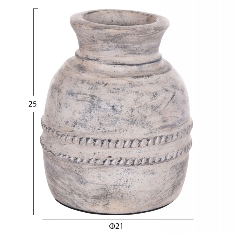 ΔΙΑΚΟΣΜΗΤΙΚΟ ΕΠΙΤΡΑΠΕΖΙΟ ΒΑΖΟ VERMO HM4393 ΤΕΡΑΚΟΤΑ ΣΕ ΑΝΟΙΧΤΟ ΓΚΡΙ Φ21x25Υεκ.