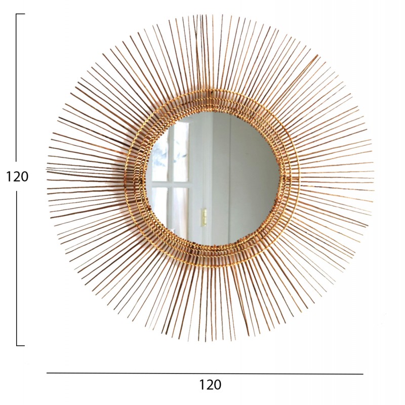ΚΑΘΡΕΠΤΗΣ ΤΟΙΧΟΥ ΣΤΡΟΓΓΥΛΟΣ ΜΕ STICKS ΚΟΚΟΦΟΙΝΙΚΑ ΣΕ ΦΥΣΙΚΟ 120x4x120Yεκ.HM7732
