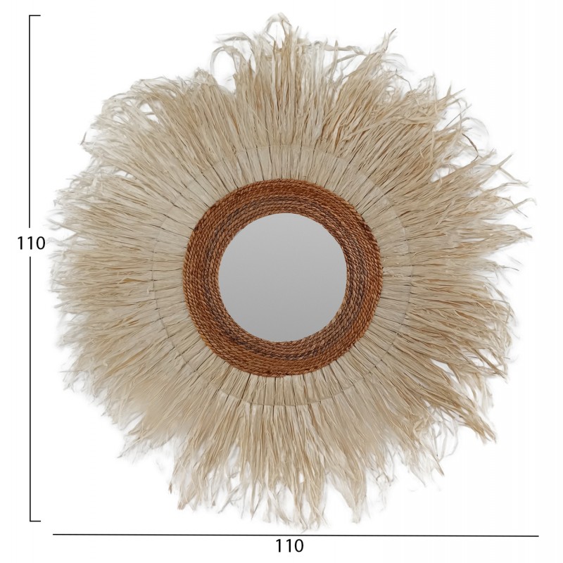 ΚΑΘΡΕΠΤΗΣ ΤΟΙΧΟΥ ΣΤΡΟΓΓΥΛΟΣ ΜΕ ΙΝΕΣ ΣΙΖΑΛ ΣΕ ΦΥΣΙΚΟ ΧΡΩΜΑ 110x4x110Yεκ.HM7744