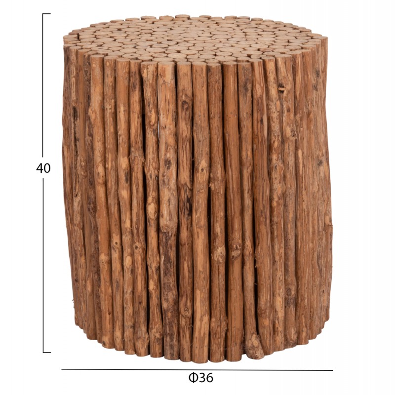 ΤΡΑΠΕΖΙ ΣΑΛΟΝΙΟΥ ΣΤΡΟΓΓΥΛΟ DRIFTER HM4443 DRIFTWOOD ΣΕ ΦΥΣΙΚΟ ΧΡΩΜΑ Φ36x40Υεκ