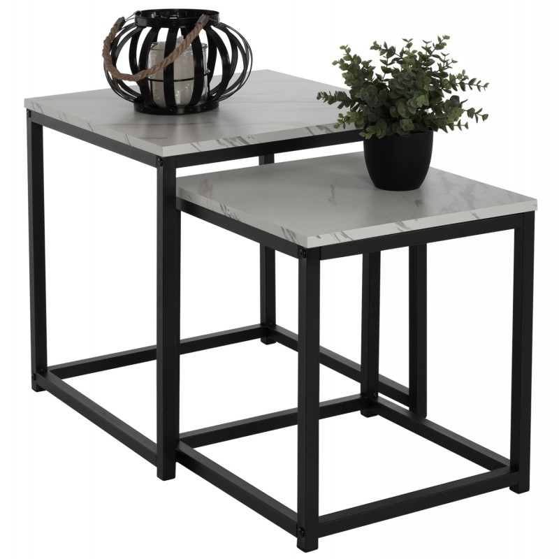 ΖΙΓΚΟΝ GRELAY 2 ΤΕΜΑΧΙΩΝ MDF ΟΨΗ ΜΑΡΜΑΡΟΥ & ΜΕΤΑΛΛΟ 45Χ45Χ50Yεκ.HM8762.12