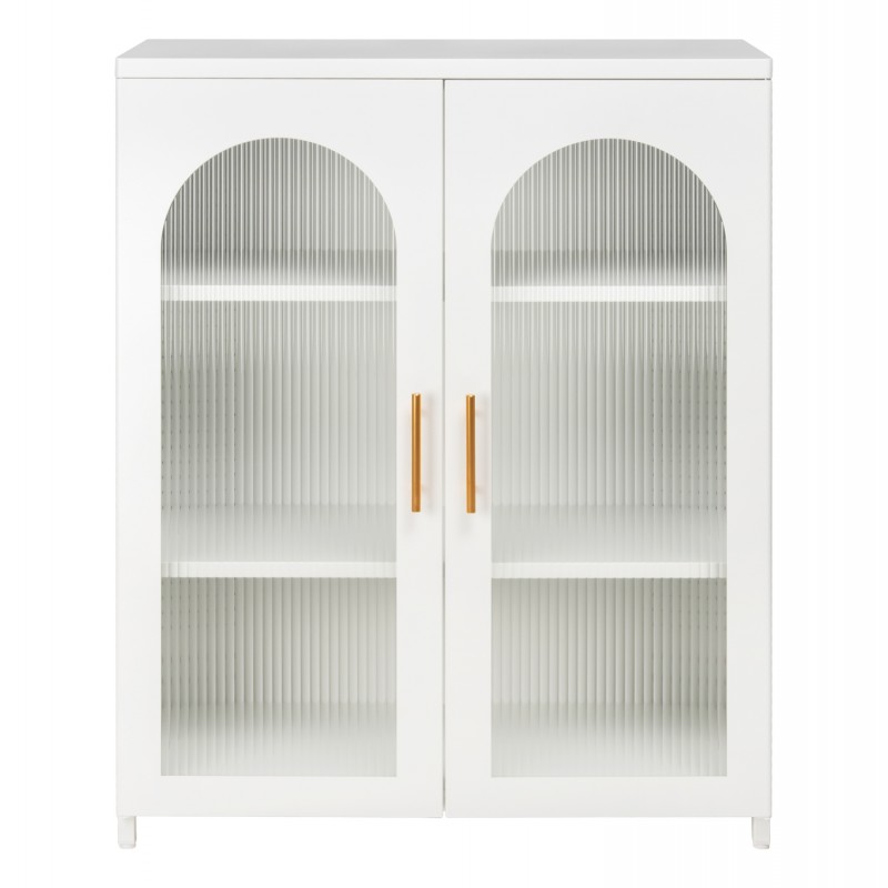 ΜΕΤΑΛΛΙΚΟ ΝΤΟΥΛΑΠΙ ΒΙΤΡΙΝΑ CARIL HM9571.02 ΛΕΥΚΟ 80x37-40x102Yεκ.