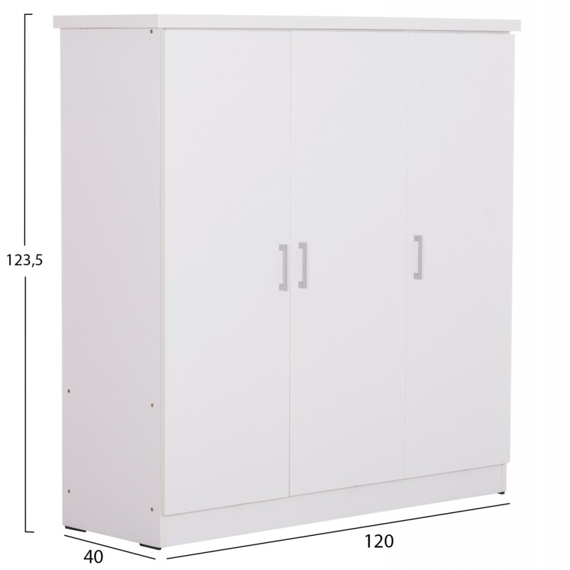 ΝΤΟΥΛΑΠΑ 3ΦΥΛΛΗ ΜΕ ΡΑΦΙΑ BAILEY HM2482.02 ΛΕΥΚΗ ΜΕΛΑΜΙΝΗ 120-116x40x123,5Υεκ.