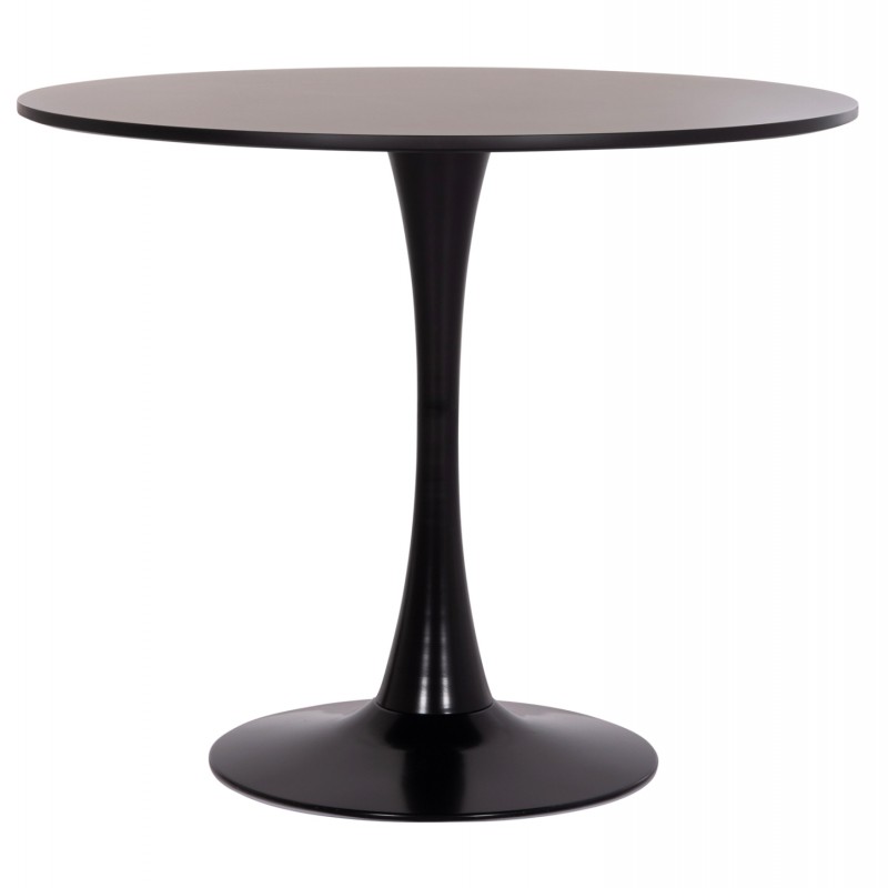 ΤΡΑΠΕΖΙ ΣΤΡΟΓΓΥΛΟ BROLIN HM18141.02 MDF TOP-ΒΑΣΗ ΜΕΤΑΛΛΙΚΗ--ΜΑΥΡΟ Φ90x73Υεκ