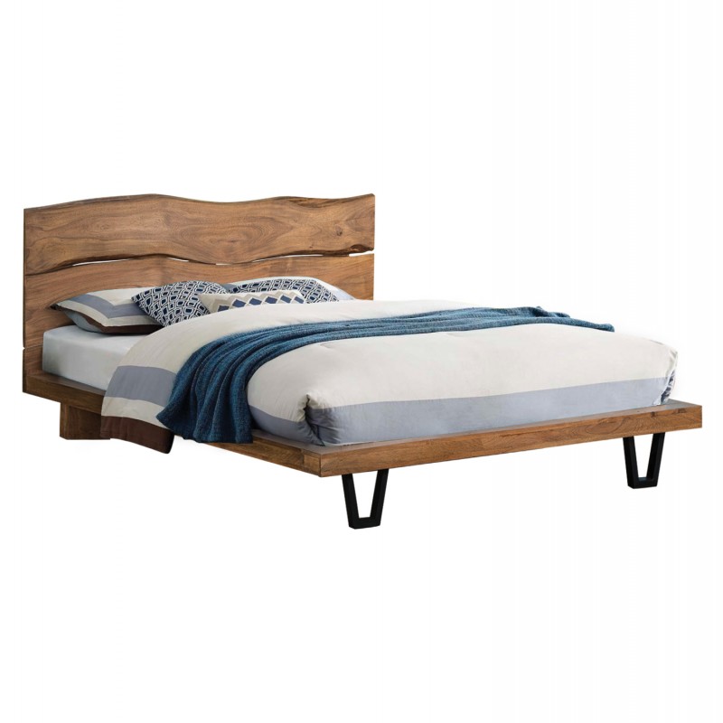 ΚΡΕΒΑΤΙ ALICIA HM8218.11 ΑΠΟ ΜΑΣΙΦ ΞΥΛΟ ΑΚΑΚΙΑΣ 212,5x180x106εκ. ΓΙΑ ΣΤΡΩΜΑ 160Χ200