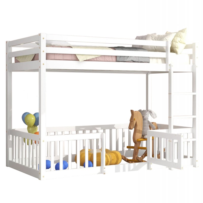 ΠΑΙΔΙΚΗ ΚΟΥΚΕΤΑ ΜΕ ΠΑΡΚΑΚΙ PLAYKID HM703.03 ΞΥΛΟ ΠΕΥΚΟΥ ΛΕΥΚΟ 208x101,5x150Υεκ