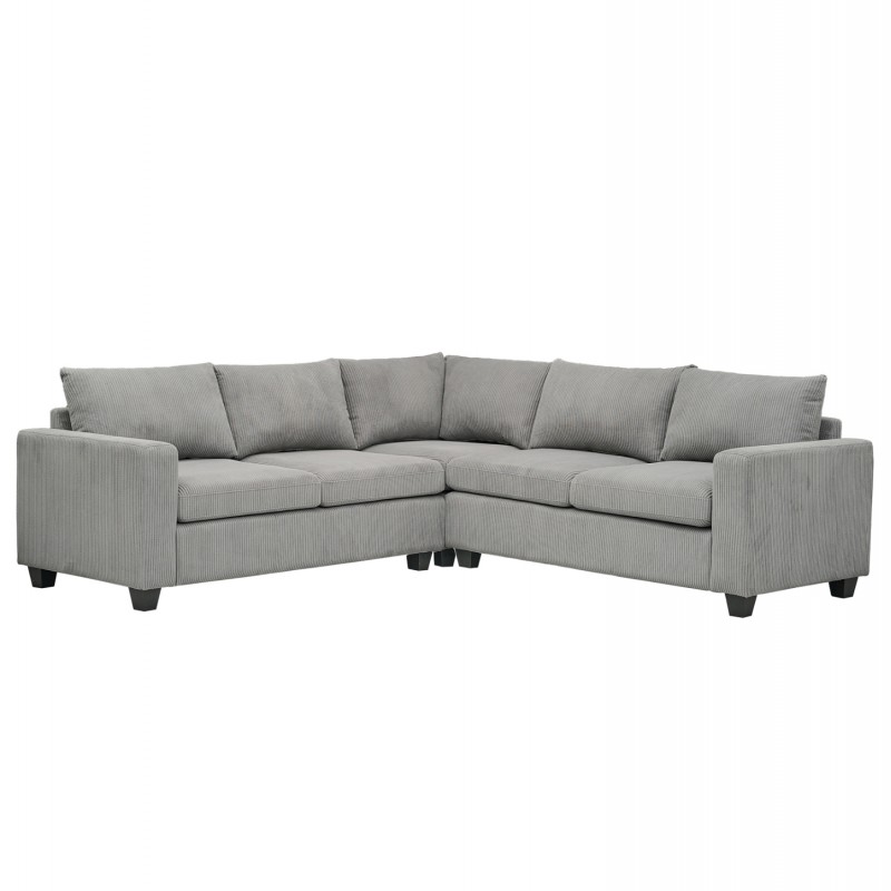 ΓΩΝΙΑΚΟΣ ΚΑΝΑΠΕΣ CALDER HM3286.01 ΓΚΡΙ ΥΦΑΣΜΑ 254x90x91Υεκ.