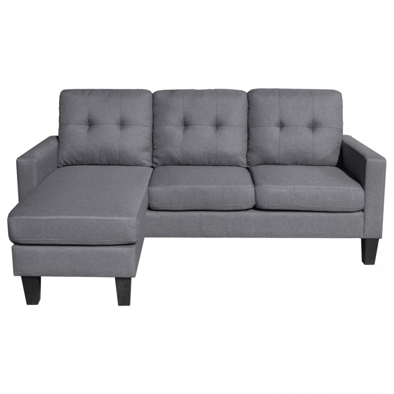 ΚΑΝΑΠΕΣ ΓΩΝΙΑ ΑΝΑΣΤΡΕΨΙΜΗ MEGGY HM3297.01 ΓΚΡΙ ΥΦΑΣΜΑ 184,5x129x86Yεκ.