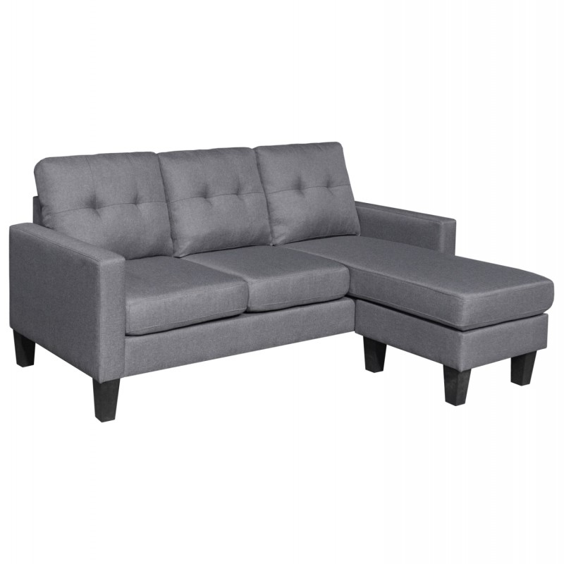 ΚΑΝΑΠΕΣ ΓΩΝΙΑ ΑΝΑΣΤΡΕΨΙΜΗ MEGGY HM3297.01 ΓΚΡΙ ΥΦΑΣΜΑ 184,5x129x86Yεκ.