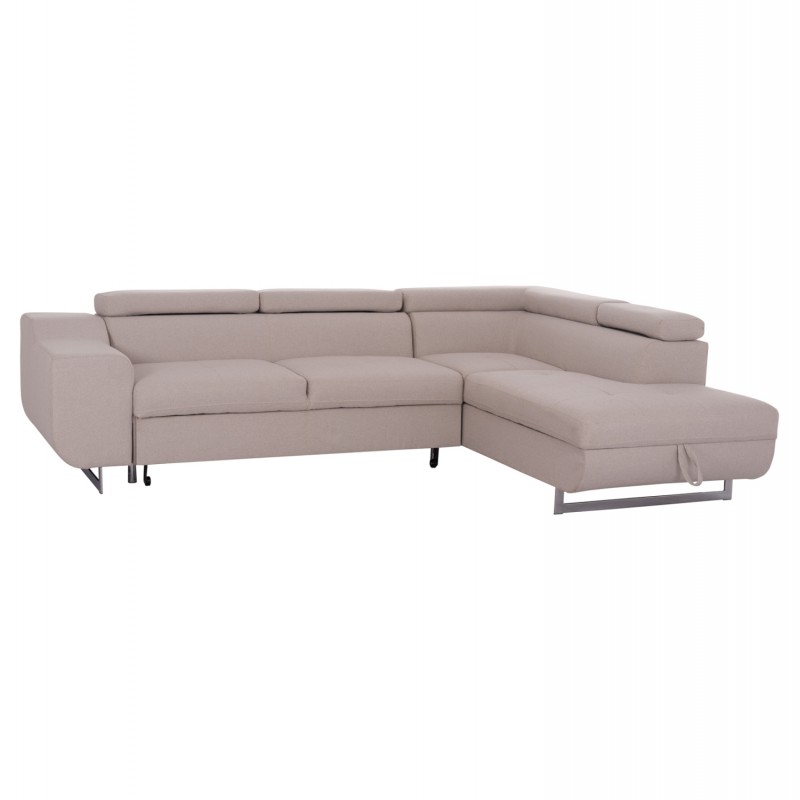 ΓΩΝΙΑΚΟΣ ΚΑΝΑΠΕΣ-ΚΡΕΒΑΤΙ ΜΕ ΑΠΟΘ.ΧΩΡΟ ENCORE HM3301.03R ΜΠΕΖ ΥΦΑΣΜΑ 285x205x90Υεκ.