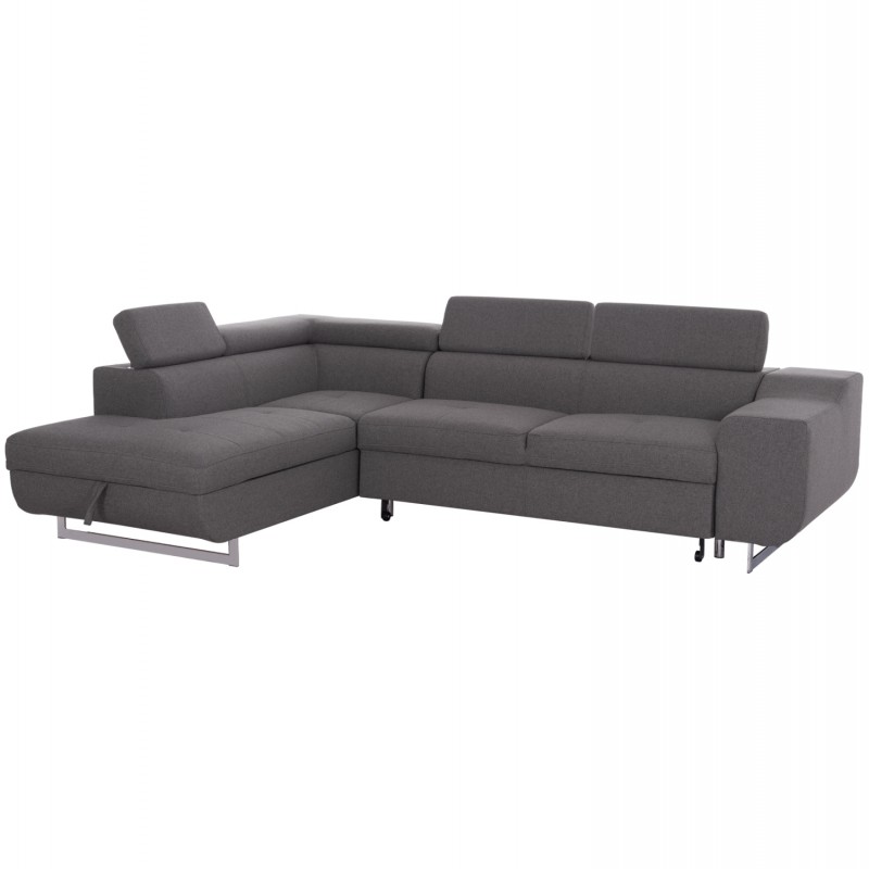 ΓΩΝΙΑΚΟΣ ΚΑΝΑΠΕΣ-ΚΡΕΒΑΤΙ ΜΕ ΑΠΟΘ.ΧΩΡΟ ENCORE HM3301.01L ΓΚΡΙ ΥΦΑΣΜΑ 285x205x90Υεκ.