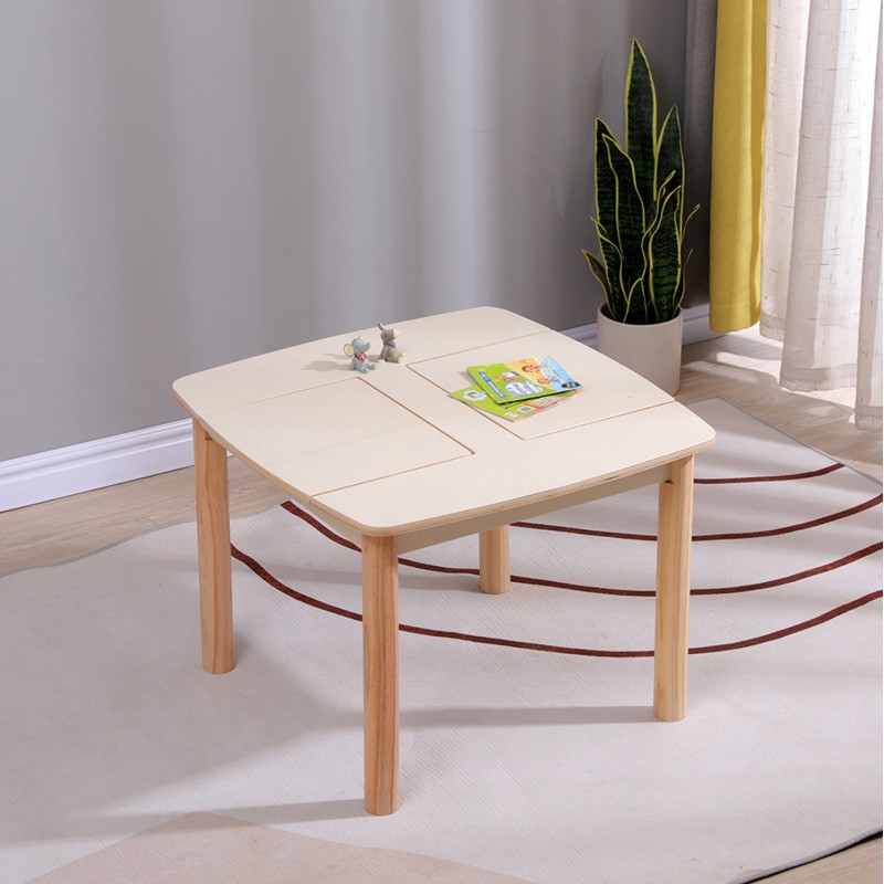 ΤΡΑΠΕΖΑΚΙ ΠΑΙΔΙΚΟ ΜΕ ΑΠΟΘ.ΧΩΡΟΥΣ RICKI HM18339.01 MDF & ΣΥΜΗΔΑ ΣΕ ΦΥΣΙΚΟ 65x65x47Υεκ