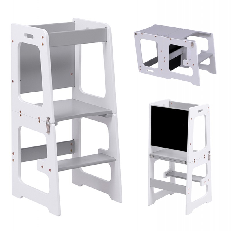 ΠΥΡΓΟΣ ΕΚΜΑΘΗΣΗΣ ΜΕ ΠΙΝΑΚΑ RICKI HM18345.03 ΞΥΛΟ ΠΕΥΚΟΥ ΛΕΥΚΟ/ΓΚΡΙ 37x40x84Υεκ