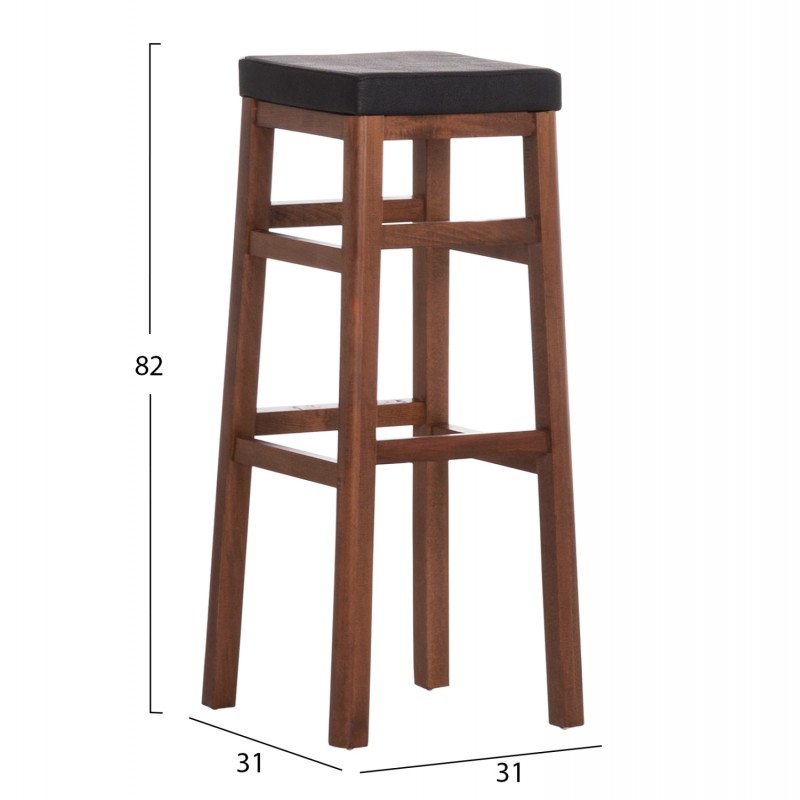 ΣΚΑΜΠO ΚΑΦΕΝΕΙΟΥ ΚΑΦΕ ΜΕ PU ΜΑΥΡΟ ΤΕΤΡΑΓΩΝΟ HM8069 30x34x82Υ εκ.