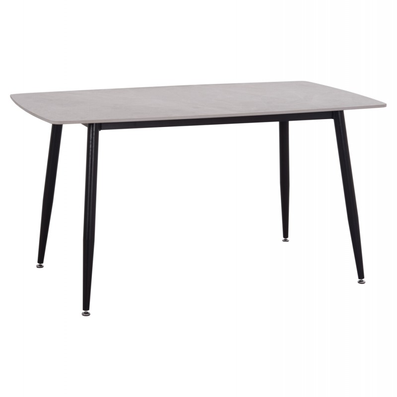 ΤΡΑΠΕΖΙ RAVEN HM18149.13 ΚΕΡΑΜΙΚΟ TOP ΓΚΡΙ ΜΑΡΜΑΡΟ-ΜΑΥΡΟ ΜΕΤΑΛΛΟ 140x80x74Υεκ.