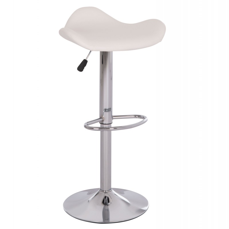 ΣΚΑΜΠO ΜΠΑΡ ΠΕΡΙΣΤΡΕΦΟΜΕΝΟ GANNA HM201.22 ΜΕ ΑΜΟΡΤΙΣΕΡ-ΛΕΥΚΟ PU 44x42x87Υεκ.