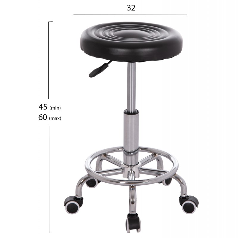 ΣΚΑΜΠΟ ΠΕΡΙΣΤΡΕΦΟΜΕΝΟ ΣΧΕΔΙΑΣΤΗΡΙΟΥ IRIS HM212.21 ΜΑΥΡΟ PU HOMEMARKT Φ32x45-60Υεκ.