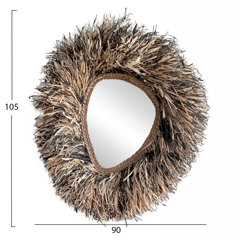 ΔΙΑΚΟΣΜΗΤΙΚΟΣ ΚΑΘΡΕΠΤΗΣ ΤΟΙΧΟΥ GRESSO HM4712 ΙΝΕΣ ΜΠΑΝΑΝΑΣ ΦΥΣΙΚΟ-ΜΑΥΡΟ 90x105Υεκ