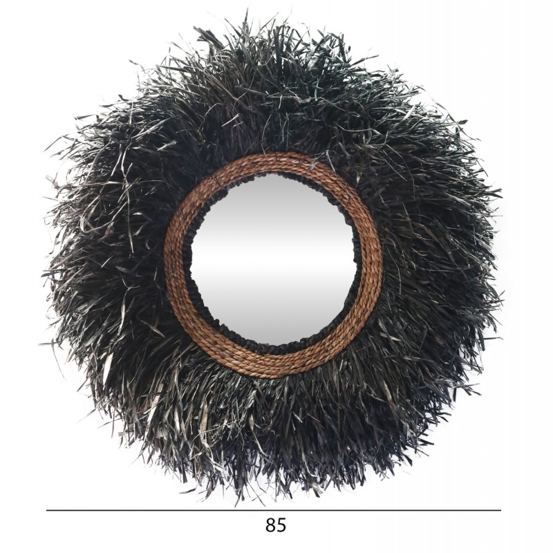 ΔΙΑΚΟΣΜΗΤΙΚΟΣ ΚΑΘΡΕΠΤΗΣ ΤΟΙΧΟΥ ΣΤΡΟΓΓΥΛΟΣ BRENNO HM4713 ΙΝΕΣ ΜΠΑΝΑΝΑΣ ΜΑΥΡΟ Φ85εκ