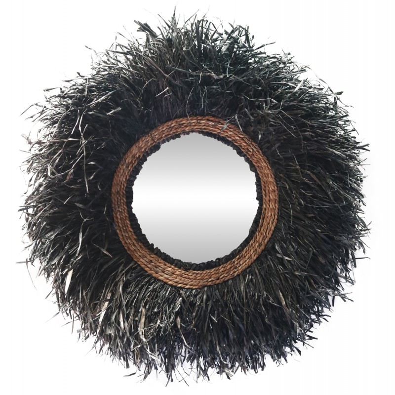 ΔΙΑΚΟΣΜΗΤΙΚΟΣ ΚΑΘΡΕΠΤΗΣ ΤΟΙΧΟΥ ΣΤΡΟΓΓΥΛΟΣ BRENNO HM4713 ΙΝΕΣ ΜΠΑΝΑΝΑΣ ΜΑΥΡΟ Φ85εκ