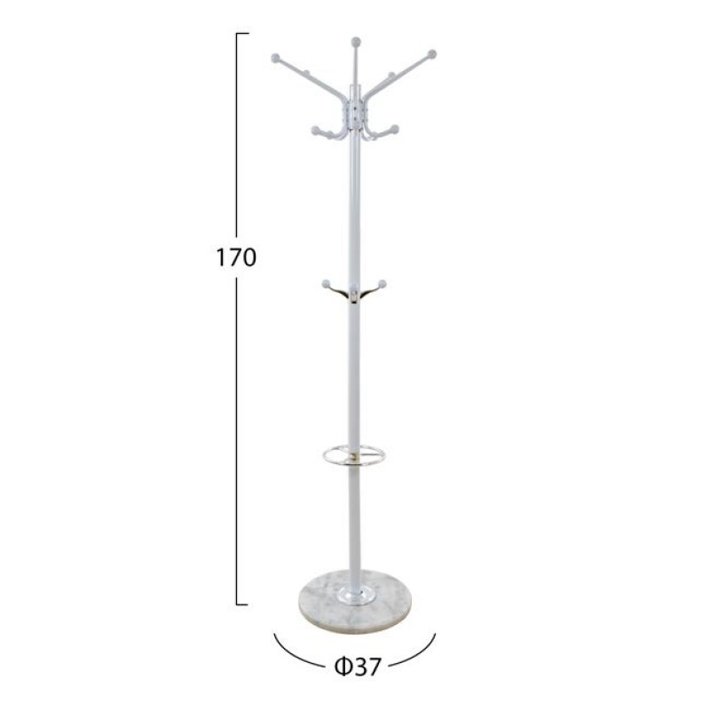 ΚΑΛΟΓΕΡΟΣ ΜΕΤΑΛΛΙΚΟΣ INES HM0039.02 ΠΕΡΙΣΤΡΕΦΟΜΕΝΟΣ ΛΕΥΚΟΣ ΜΕ ΜΑΡΜΑΡΟ φ.37x170 εκ.