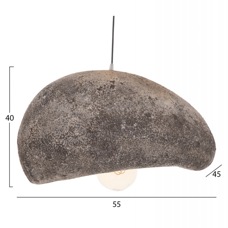 ΦΩΤΙΣΤΙΚΟ ΟΡΟΦΗΣ ΜΕ ΟΨΗ ΠΕΤΡΑΣ STONER (M) HM4418.04 ΓΚΡΙ--55x45x40Υεκ.