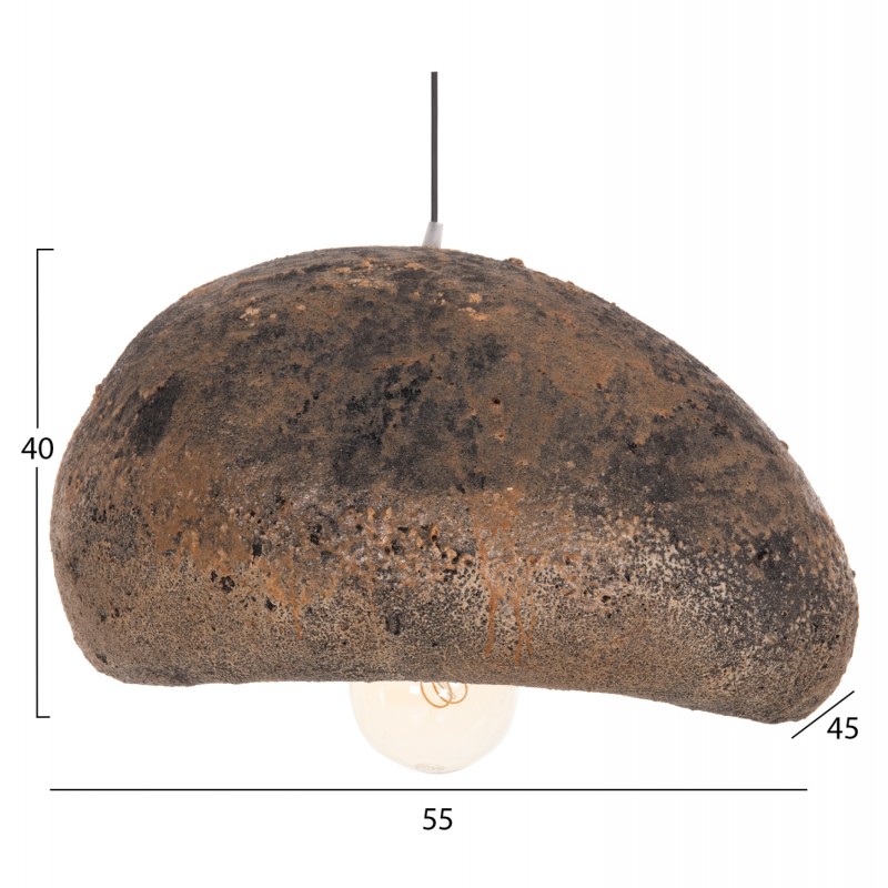 ΦΩΤΙΣΤΙΚΟ ΟΡΟΦΗΣ ΜΕ ΟΨΗ ΠΕΤΡΑΣ STONER (M) HM4418.03 ΓΚΡΙ/ΚΑΦΕ--55x45x40Υεκ.