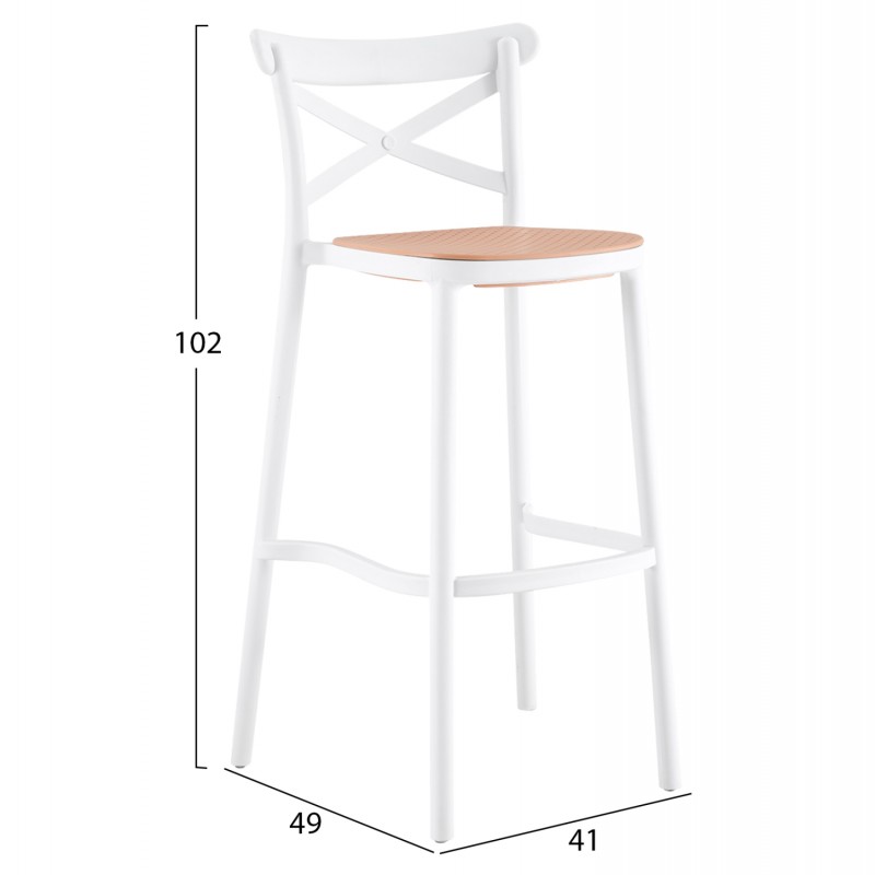 ΣΚΑΜΠΟ ΠΟΛΥΠΡΟΠΥΛΕΝΙΟΥ HM5933.01 ΜΕ ΠΛΑΤΗ ΛΕΥΚΟ ΜΕ ΜΠΕΖ ΚΑΘΙΣΜΑ 41x49x102Υ εκ.
