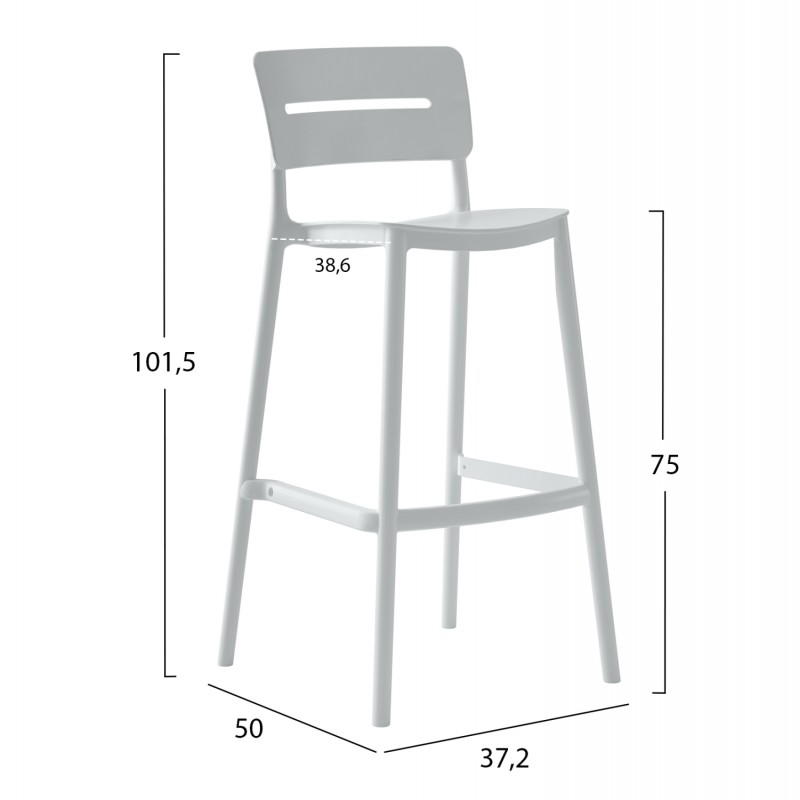 ΣΚΑΜΠΟ BAR ΠΟΛΥΠΡΟΠΥΛΕΝΙΟΥ SNOD2 HM6100.01 ΛΕΥΚΟ 37,2x50x101,5Υεκ.