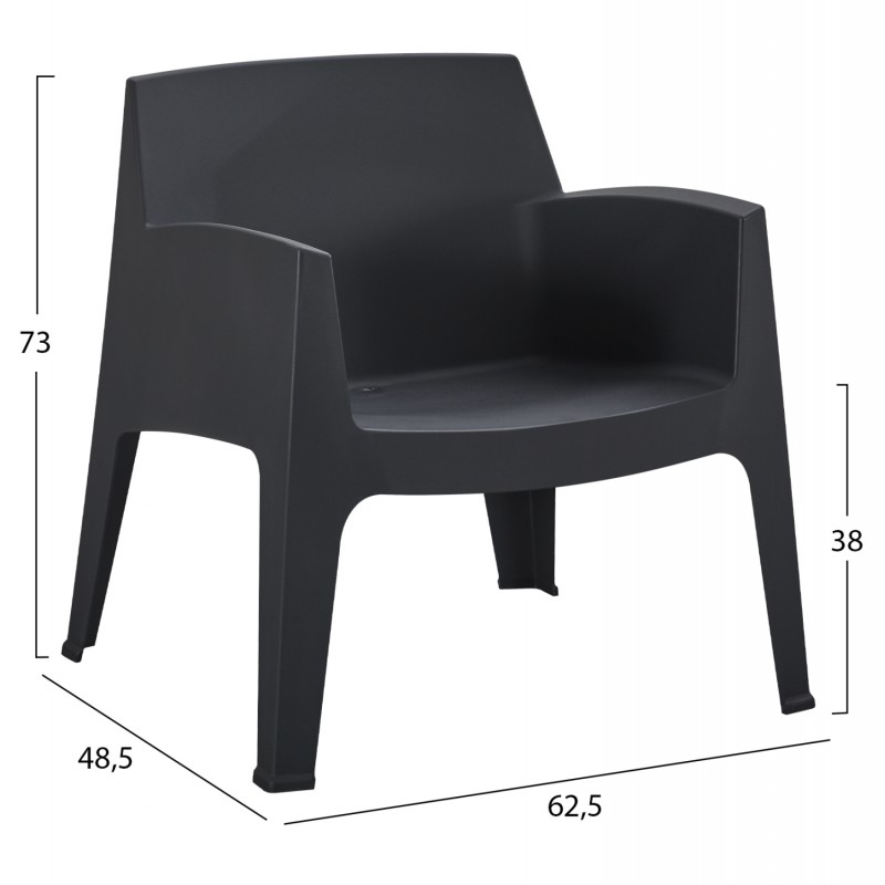 ΠΟΛΥΘΡΟΝΑ ΠΟΛΥΠΡΟΠΥΛΕΝΙΟΥ LOUNGE SLEEK HM6365.02 ΜΑΥΡΟ 62,5x48,5x73Υεκ.