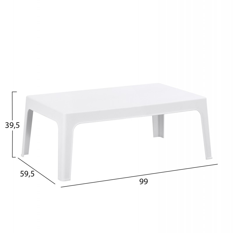 ΤΡΑΠΕΖΑΚΙ ΟΡΘΟΓΩΝΙΟ SLEEK HM6367.01 ΠΟΛΥΠΡΟΠΥΛΕΝΙΟ ΣΕ ΛΕΥΚΟ 99x59.5x39.5Υεκ.