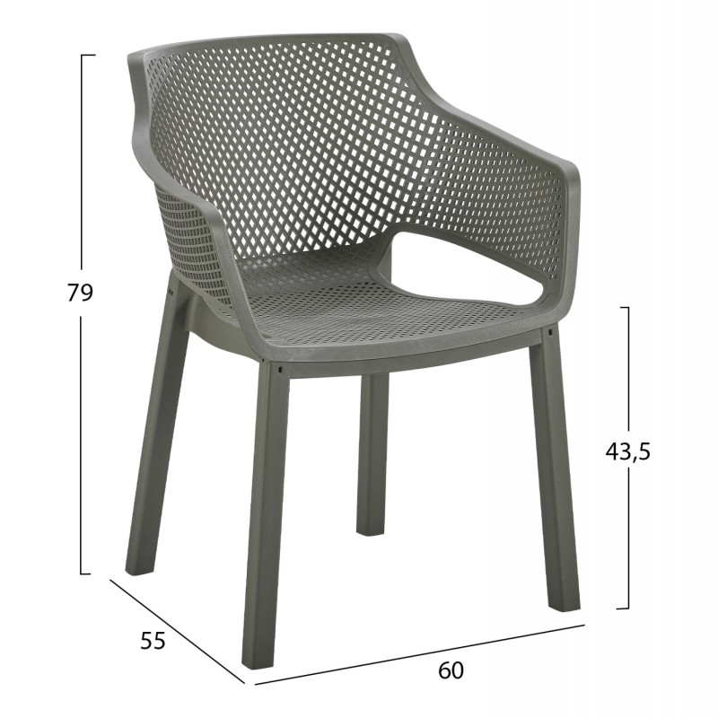 ΠΟΛΥΘΡΟΝΑ ΠΟΛΥΠΡΟΠΥΛΕΝΙΟΥ PEGGY HM6368.05 DARK OLIVE GREEN 60x55x79Υεκ