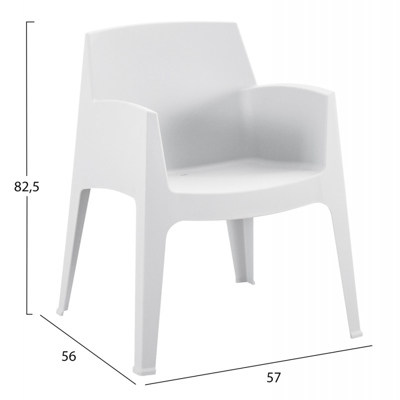 ΠΟΛΥΘΡΟΝΑ ΠΟΛΥΠΡΟΠΥΛΕΝΙΟΥ SLEEK HM6370.01 ΛΕΥΚΗ 57x56x82,5Υεκ.