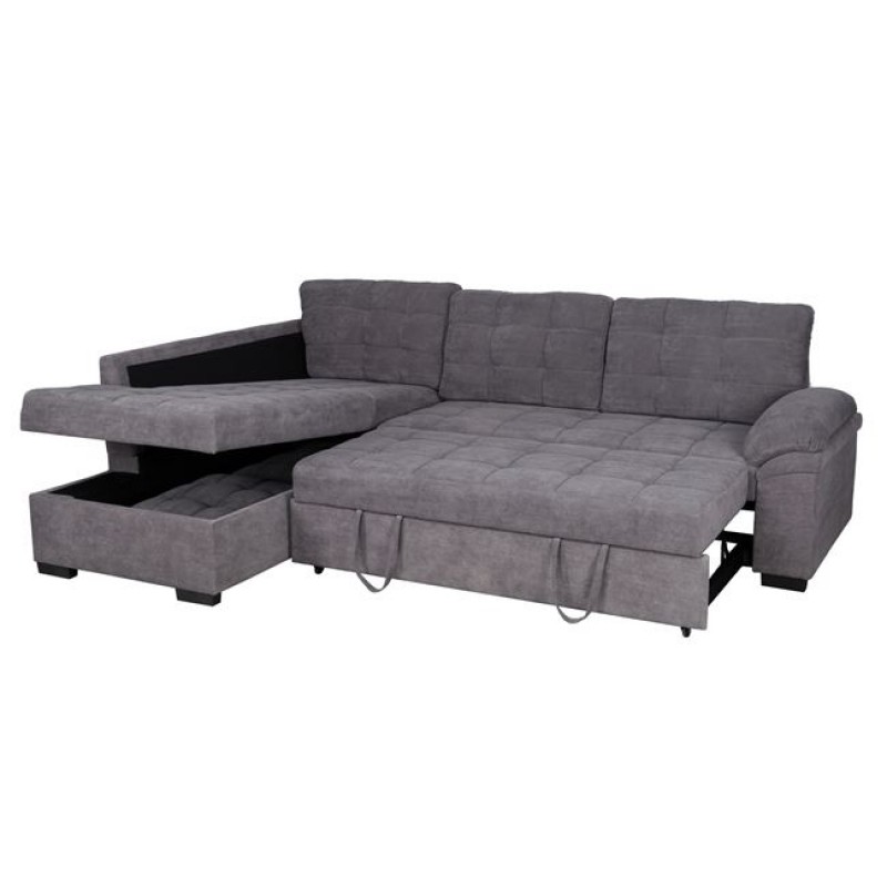 ΚΑΝΑΠΕΣ ΚΡΕΒΑΤΙ JADE ΑΡΙΣΤΕΡΗ ΓΩΝΙΑ ΣΕ ΣΚΟΥΡΟ ΓΚΡΙ ΧΡΩΜΑ HM3144.02L 248x159-91x84Υ εκ.