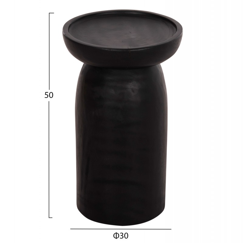 ΤΡΑΠΕΖΙ ΒΟΗΘΗΤΙΚΟ LOKI HM9899.12 ΜΑΣΙΦ ΞΥΛΟ SUAR ΣΕ ΜΑΥΡΟ Φ30x50Υεκ.