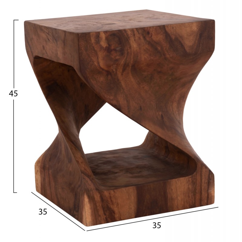 ΣΚΑΜΠΟ GEBO HM9754.21 ΤΕΤΡΑΓΩΝΟ--ΞΥΛΟ SUAR ΣΕ ΣΚΟΥΡΟ ΦΥΣΙΚΟ 35x35x45Yεκ.