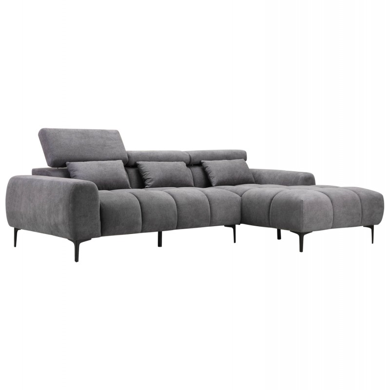 ΚΑΝΑΠΕΣ ΔΕΞΙΑ ΓΩΝΙΑ DIVYA HM3267.12R ΓΚΡΙ ΥΦΑΣΜΑ 264x175x99Υεκ.