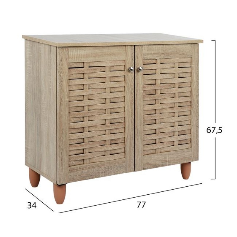 ΠΑΠΟΥΤΣΟΘΗΚΗ-ΝΤΟΥΛΑΠΙ ΞΥΛΙΝΗ CASSIOPE HM2208.02 SONAMA 77Χ34Χ67.5εκ.