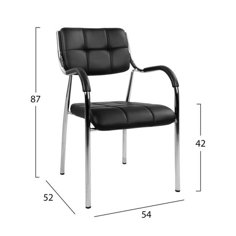 ΚΑΡΕΚΛΑ ΓΡΑΦΕΙΟΥ OBERON HM1018.01 ΜΑΥΡΟ PU 54x52x87 εκ.