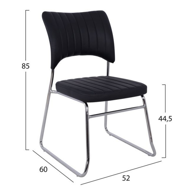 ΚΑΡΕΚΛΑ QUENTI HM1071.01 ΜΑΥΡΗ 52x60x85 εκ.
