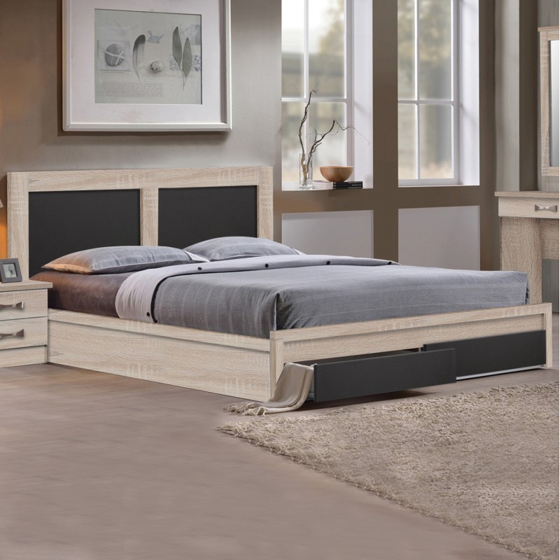 ΚΡΕΒΑΤΙ CAPRI HM312.04 ΜΕ 2 ΣΥΡΤΑΡΙΑ SONAMA-ΓΚΡΙ ΓΙΑ ΣΤΡΩΜΑ 150x200εκ.