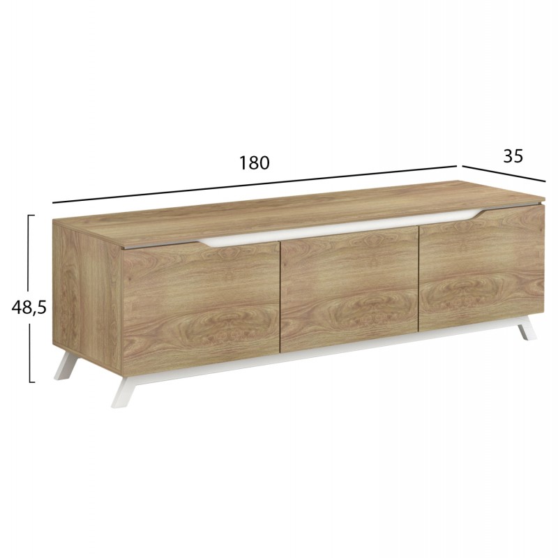 ΕΠΙΠΛΟ ΤΗΛΕΟΡΑΣΗΣ KIMIA HM8902.12 ΜΕΛΑΜΙΝΗ ΣΟΝΑΜΑ-ΛΕΥΚΟ 180Χ35Χ48,5Υεκ.