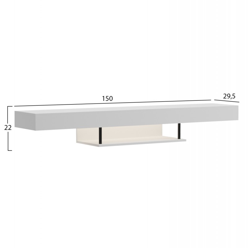 ΕΠΙΠΛΟ ΤΗΛΕΟΡΑΣΗΣ ΤΟΙΧΟΥ ME LED SAVOR HM18381.02 ΜΕΛΑΜΙΝΗ ΛΕΥΚΗ 150x29,5x22Υεκ