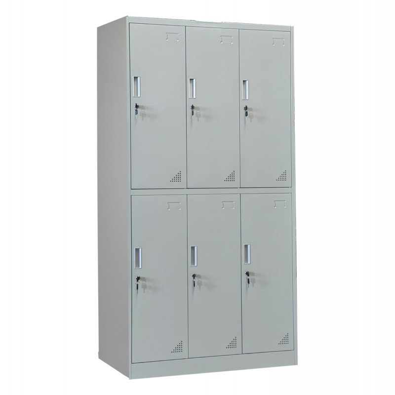 ΦΟΡΙΑΜΟΣ ΜΕΤΑΛΛΙΚΟΣ BRAILA HM5546.11 6 ΝΤΟΥΛΑΠΑΚΙΑ ΜΕ ΚΛΕΙΔΑΡΙΕΣ-ΓΚΡΙ 90x45x185Υεκ.